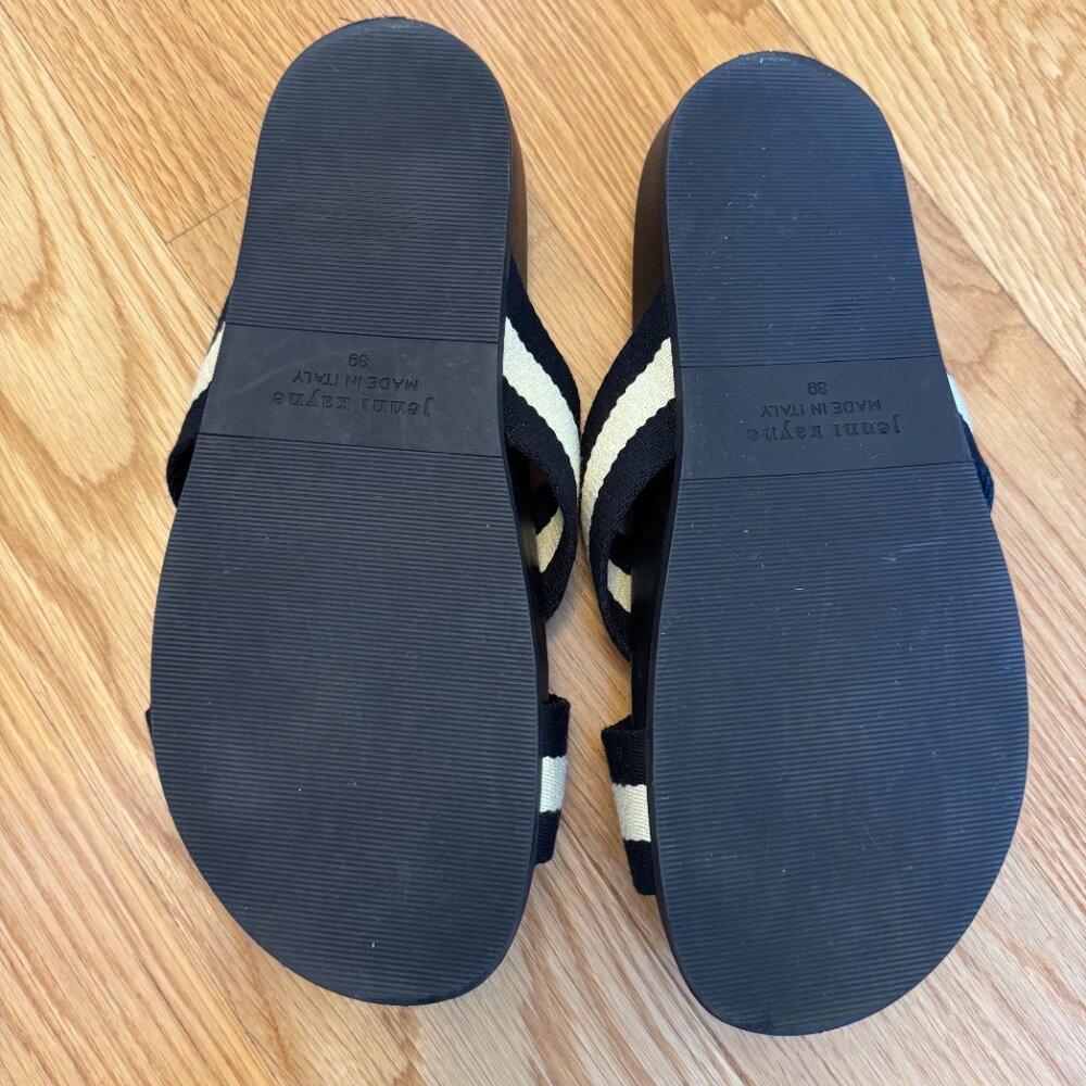 Jenni Kayne Colorblock Pattern Slides Black & Whi… - image 6